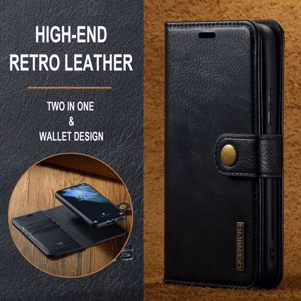 Samsung S21 - DG.MING® 2in1 Magnet Läder Fodral Svart