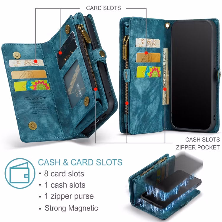 iPhone 11 - CaseMe® 2in1 Magnet Plånboksfodral Blå