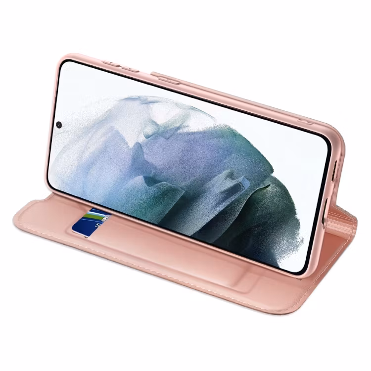Samsung S21 FE- DUX DUCIS® Slim Pro Läder Fodral Roséguld