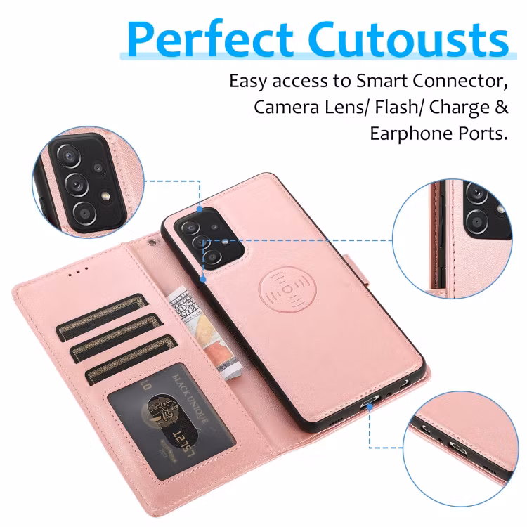 Samsung A52/A52s - 2in1 Magnet Läder Fodral Roséguld