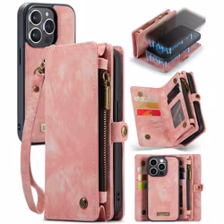 iPhone 13 Pro Max - CaseMe® 2in1 Magnet Plånboksfodral Rosa
