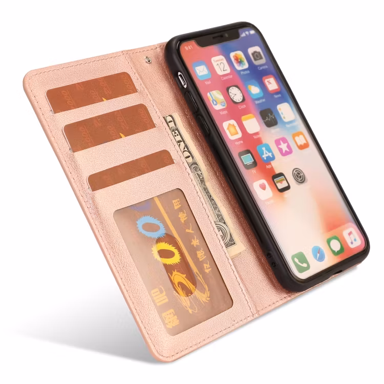 iPhone X/XS - 2in1 Magnet Plånboksfodral Roséguld