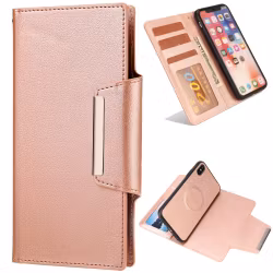 iPhone X/XS - 2in1 Magnet Plånboksfodral Roséguld
