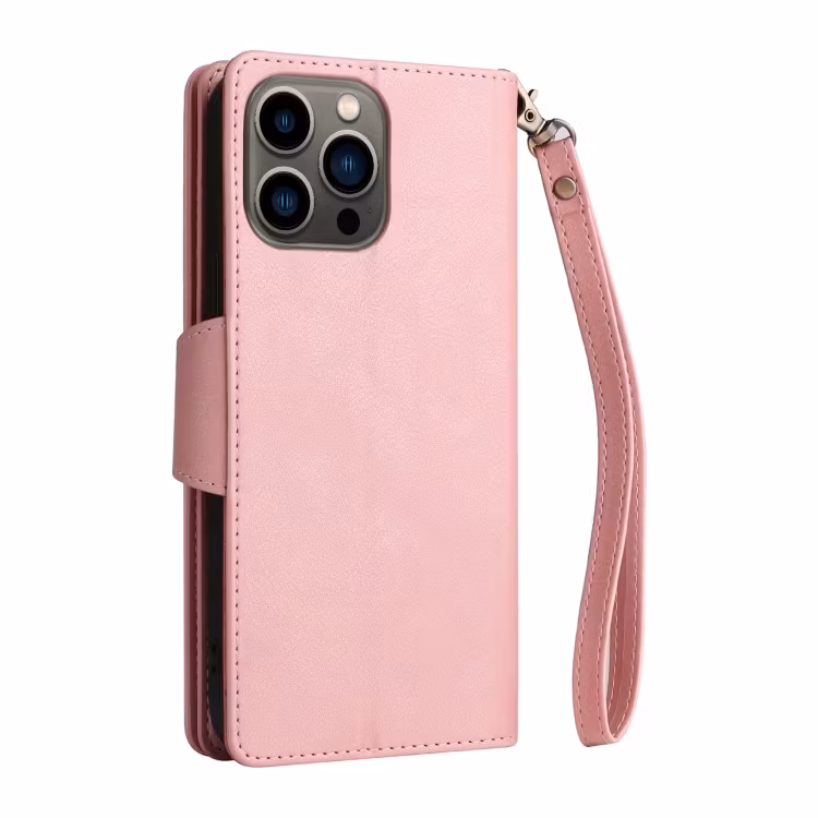 iPhone 13 Pro - Multifunktionellt Solid® Läder Fodral Roséguld