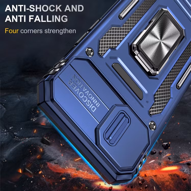 iPhone 13 - Skal Kameraskydd Stöttåligt Hybrid Ringhållare Blå