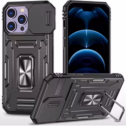 iPhone 14 Pro - Skal CamShield / Kameraskydd Ringhållare Svart