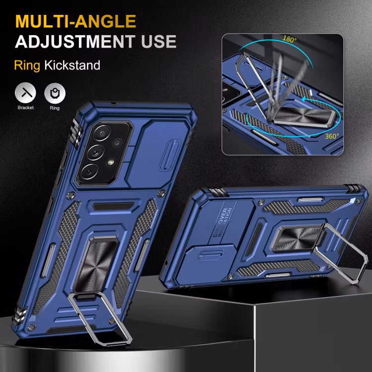 Samsung A52/A52s - Skal Kameraskydd Hybrid Ringhållare Blå