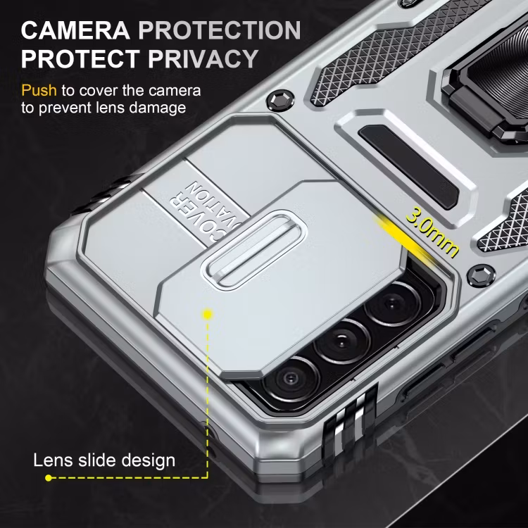 Samsung A52/A52s - Skal Kameraskydd Hybrid Ringhållare Silver