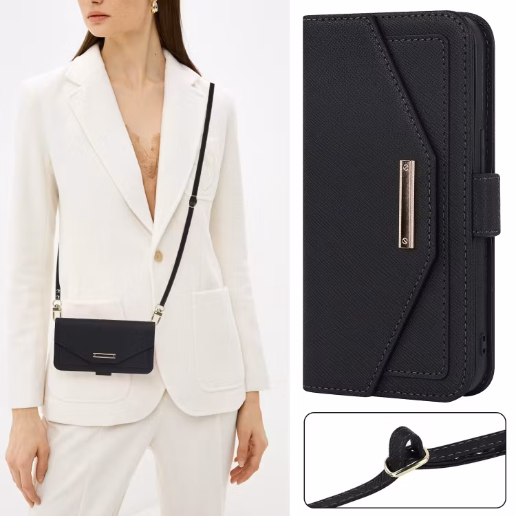 iPhone 7/8/SE - Elegant Plånboksfodral Med Spegel Svart