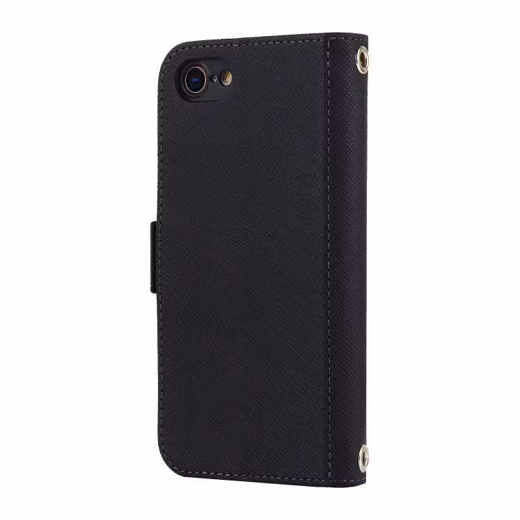 iPhone 7/8/SE - Elegant Plånboksfodral Med Spegel Svart