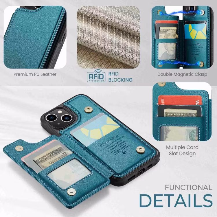 iPhone 13 - Skal 4-FACK RFID Skyddat CaseMe® Grön