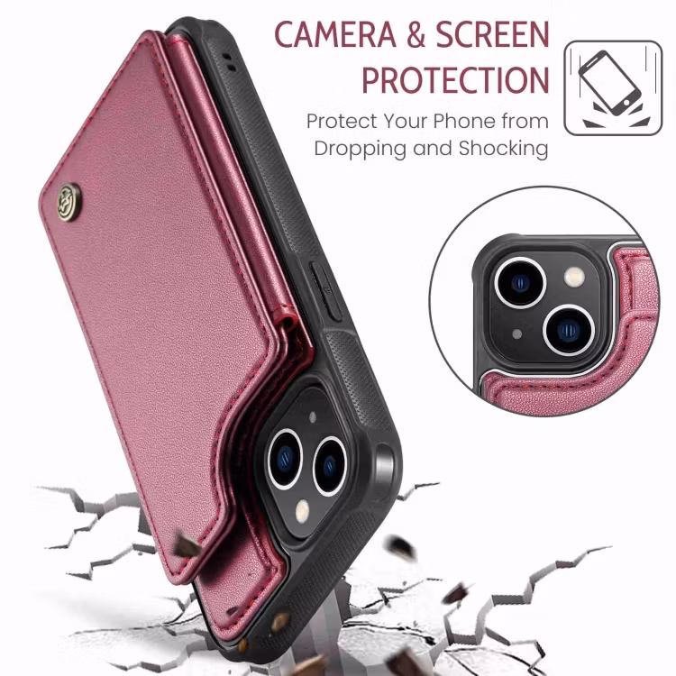 iPhone 13 - Skal 4-FACK RFID Skyddat CaseMe® Röd