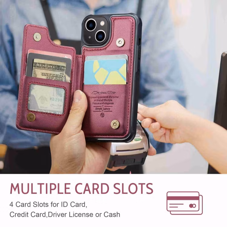 iPhone 13 - Skal 4-FACK RFID Skyddat CaseMe® Röd