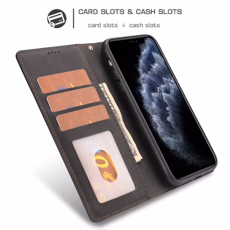 iPhone 12/12 Pro - Solid® Klassiskt Läder fodral Svart