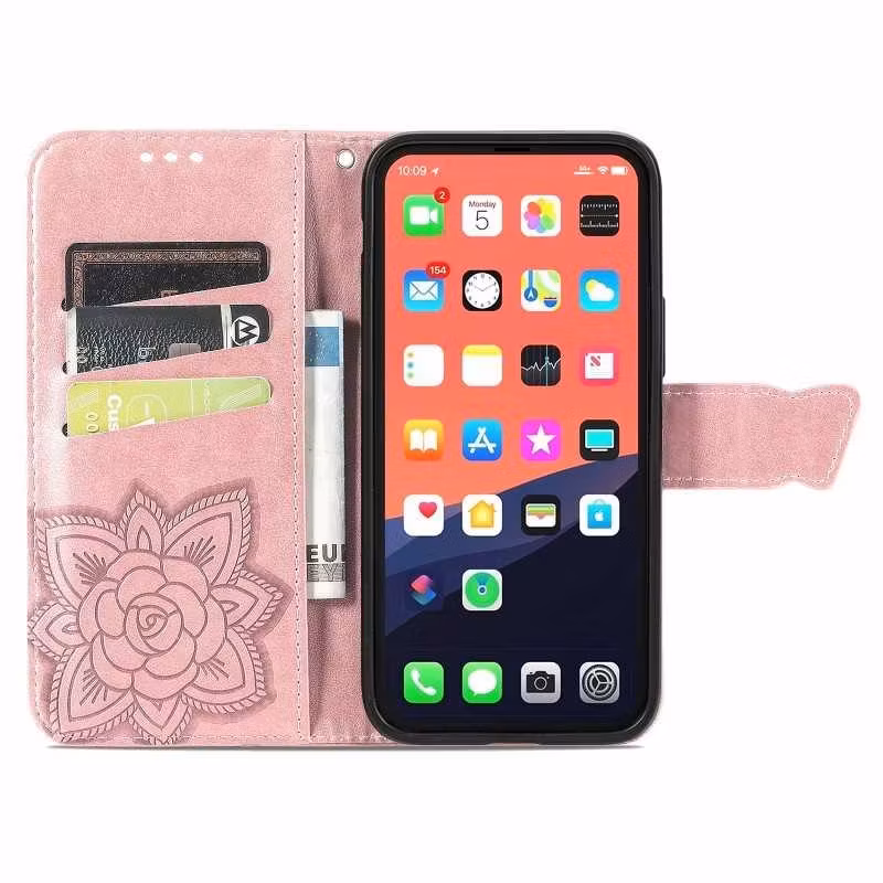 iPhone 13 - Fodral 4-FACK Motiv Fjäril Roséguld