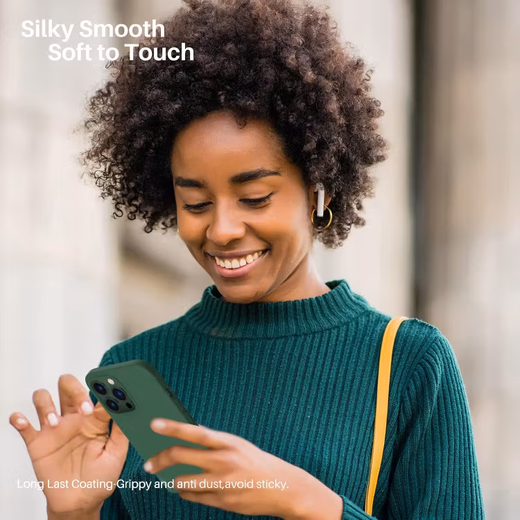 iPhone 12/12 Pro - Gummibelagt Stöttåligt Silikon Skal Grön