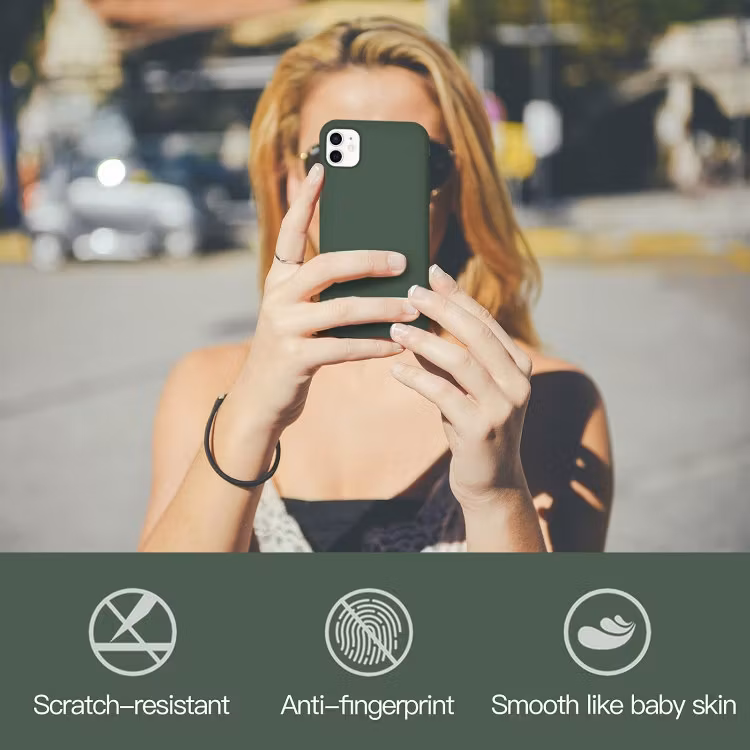 iPhone 11 - Gummibelagt Stöttåligt Silikon Skal Grön