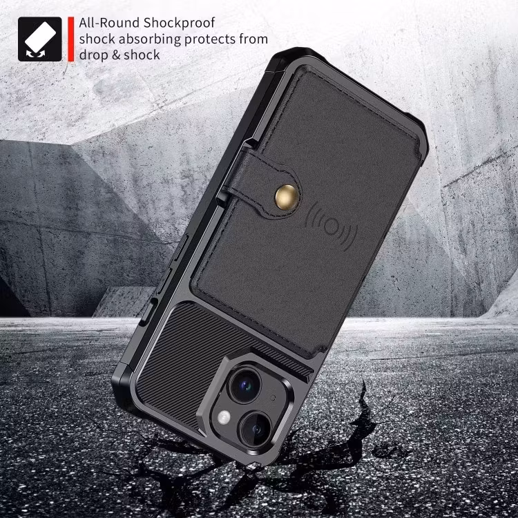 iPhone 13 - Skal Med Magnetiskt Plånbok RFID Svart