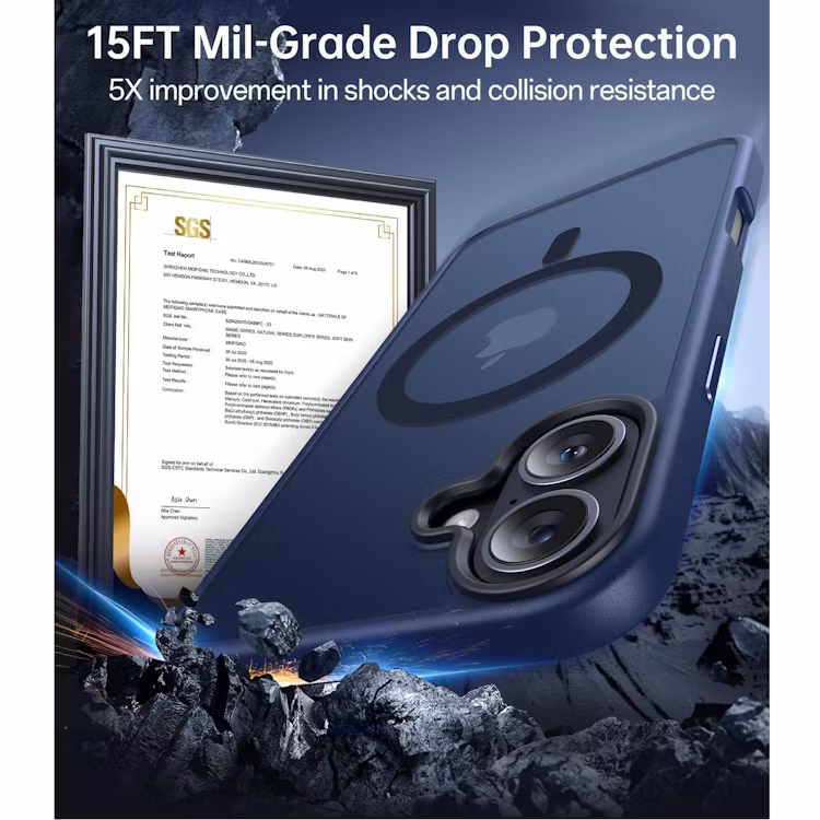 iPhone 16 - MagSafe skal MagMat Stöttåligt Matt Blå