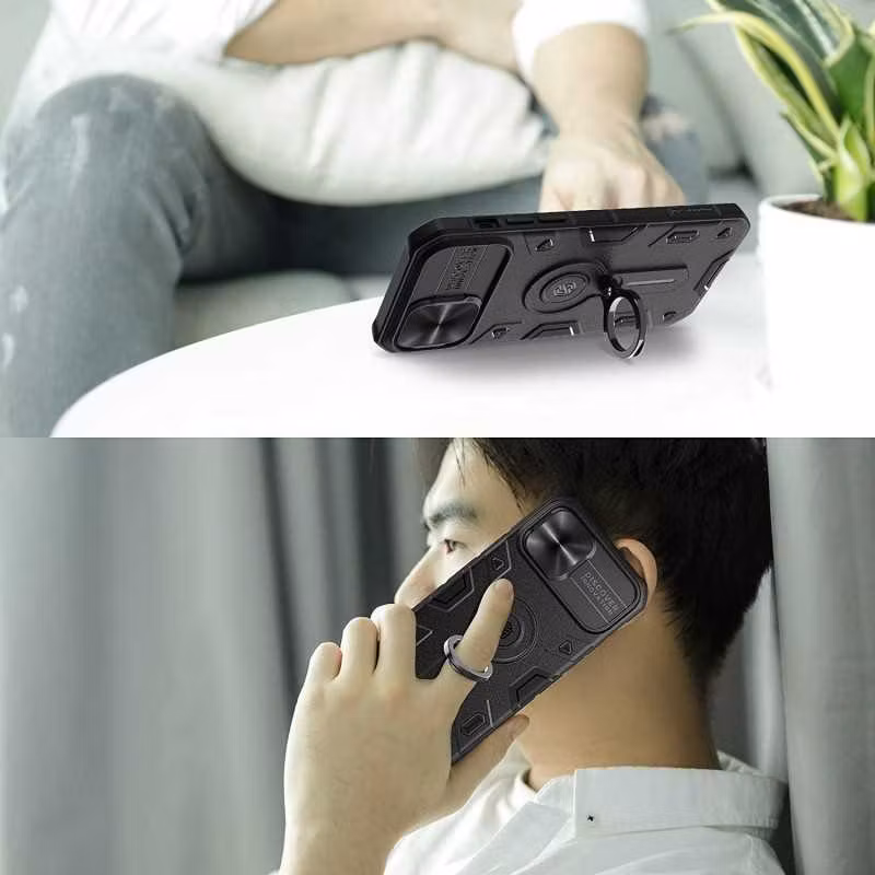 iPhone 13 Pro Max - Stöttåligt Skal med Ringhållare Nillkin Svart