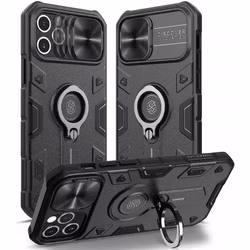 iPhone 13 Pro Max - Stöttåligt Skal med Ringhållare Nillkin Svart