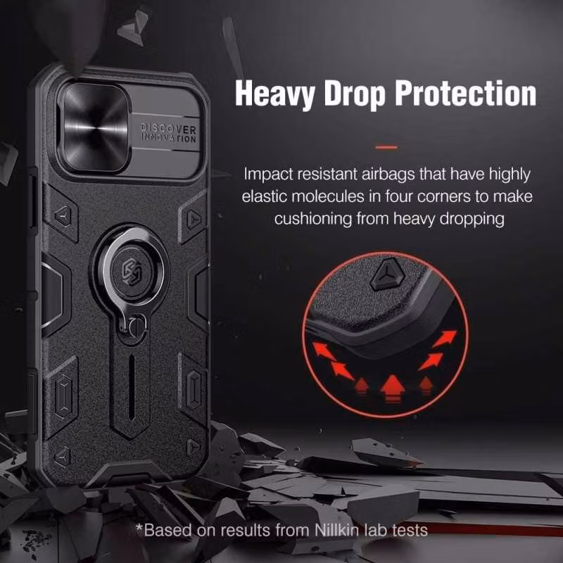 iPhone 13 Pro - Stöttåligt Skal CamShield Ringhållare Nillkin Svart