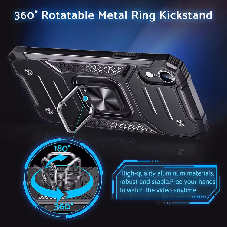 iPhone X/XS - Skal med Kickstand Solid® Extra förstärkt Svart