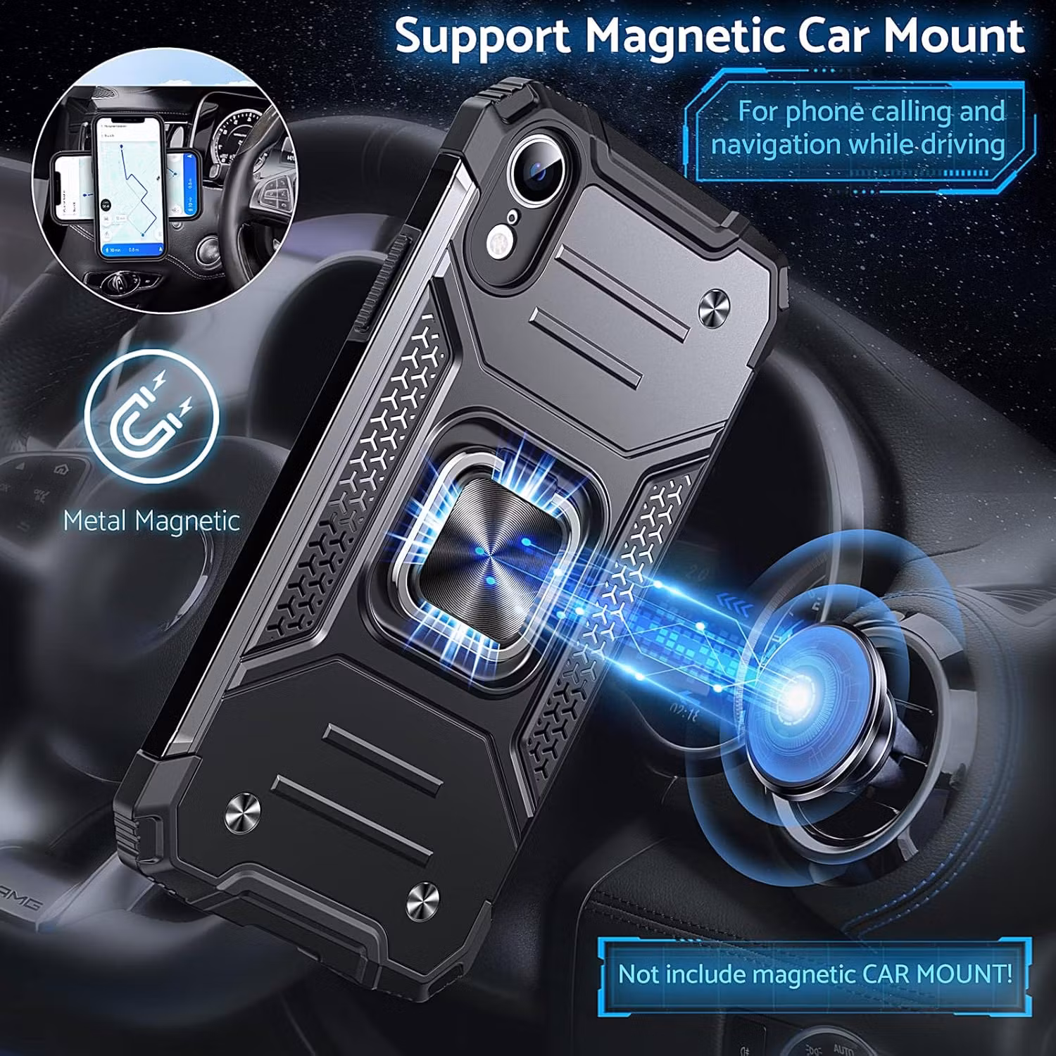 iPhone X/XS - Skal med Kickstand Solid® Extra förstärkt Svart