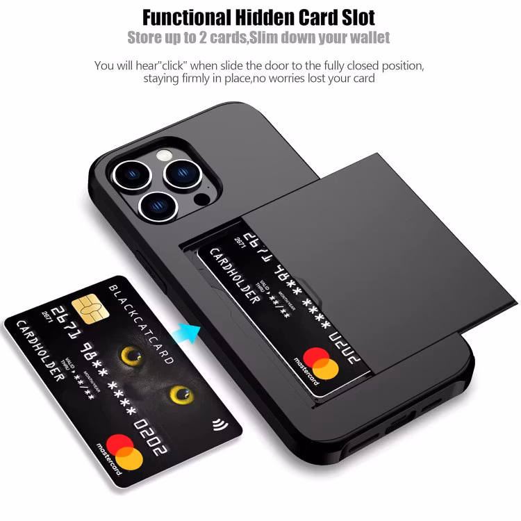 iPhone 13 Pro Max - Skal Stöttåligt Kortplats Svart