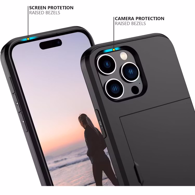 iPhone 13 Pro Max - Skal Stöttåligt Kortplats Svart