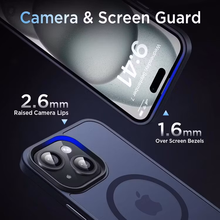 iPhone 15 - Skal MagSafe MagMat Frostad Matt Blå