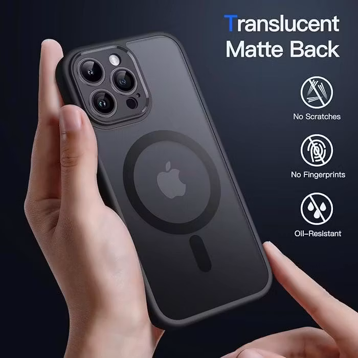 iPhone 13 Pro Max - Skal MagSafe Kameraskydd Frostad Matt Svart