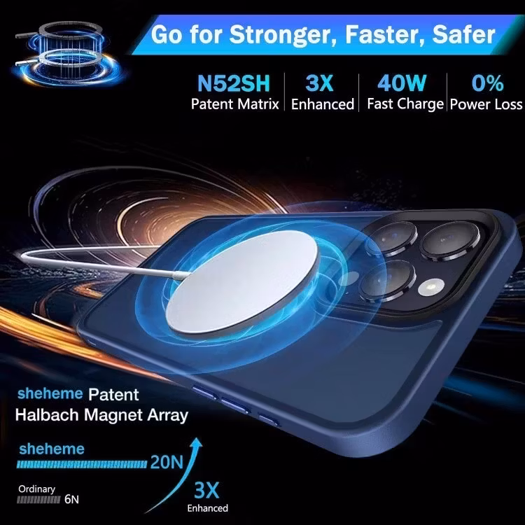 iPhone 15 Pro Max - MagSafe skal MagMat Stöttåligt Matt Blå