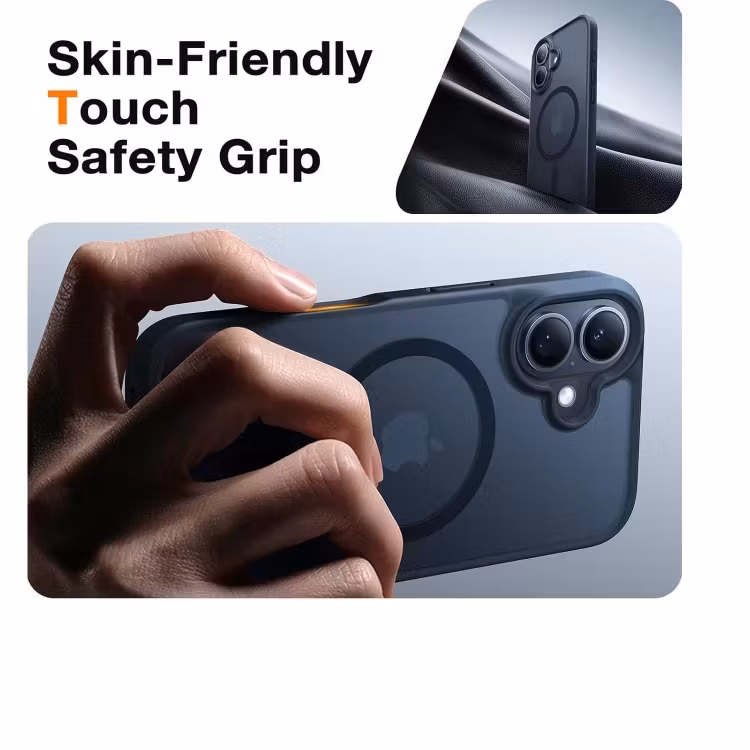 iPhone 16 Plus - Magsafe Skal Frostad Mattsvart Stöttåligt Svart