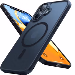 iPhone 16 Plus - Magsafe Skal Frostad Mattsvart Stöttåligt Svart