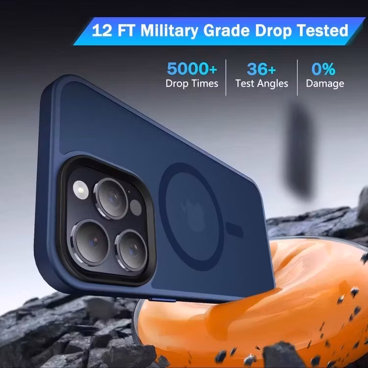 iPhone 15 Pro - MagSafe skal MagMat Stöttåligt Matt Blå