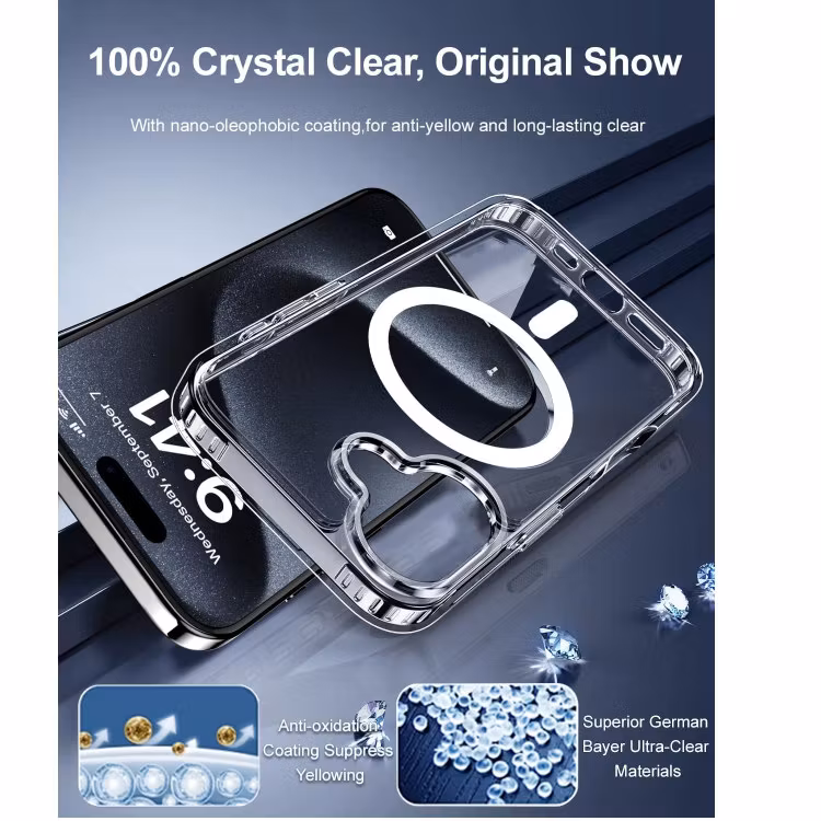 iPhone 16 - Magsafe Stötdämpande Silikon skal Transparent