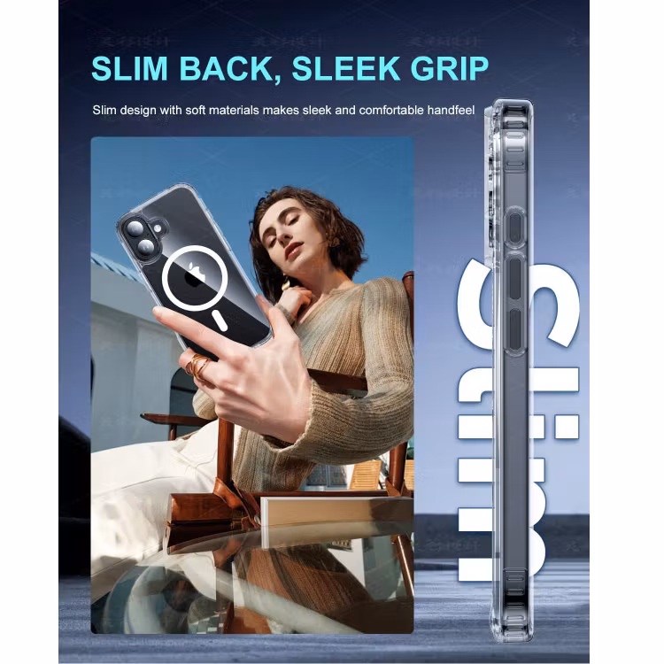 iPhone 16 - Magsafe Stötdämpande Silikon skal Transparent