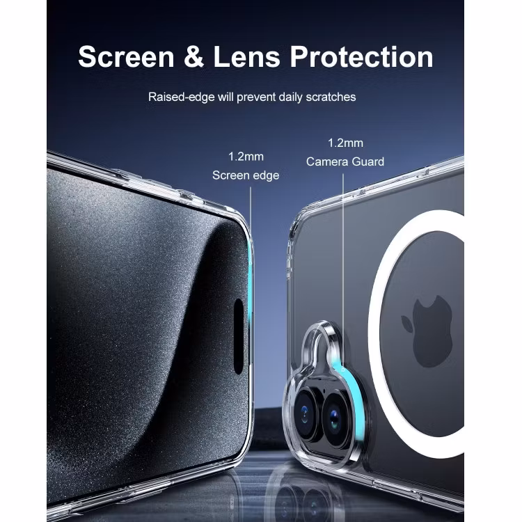 iPhone 16 - Magsafe Stötdämpande Silikon skal Transparent