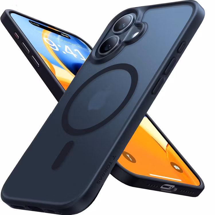 iPhone 16 - Magsafe Skal Frostad Mattsvart Stöttåligt Svart