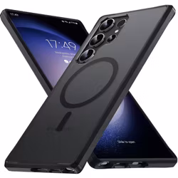 Samsung S23 Ultra - Skal MagSafe Stöttåligt Frostad Matt Svart