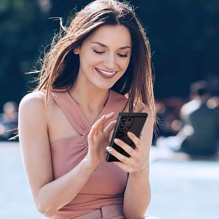 Samsung S23 Ultra - Skal MagSafe Stöttåligt Frostad Matt Svart