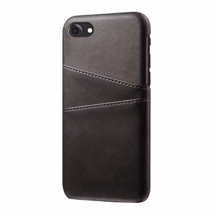 Läderskal Stötdämpande med 2 Kortfack iPhone 7/8/SE 2 Svart