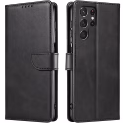 Galaxy S22 Ultra - Klassiskt Läder Fodral Nordic® Svart