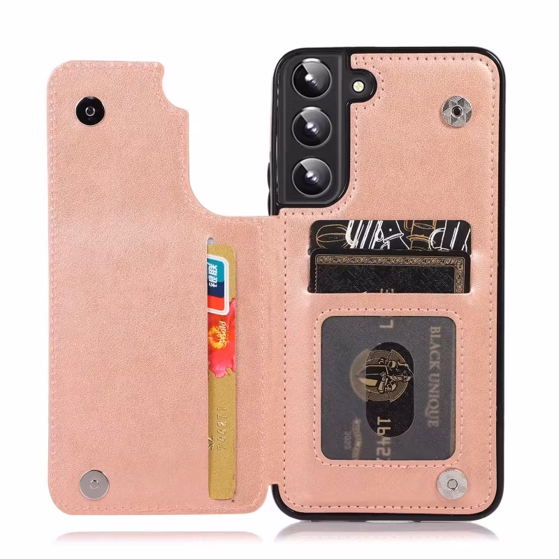 Samsung S22 - Premium Stöttåligt Skal 3-FACK Roséguld