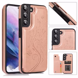 Samsung S22 - Premium Stöttåligt Skal 3-FACK Roséguld