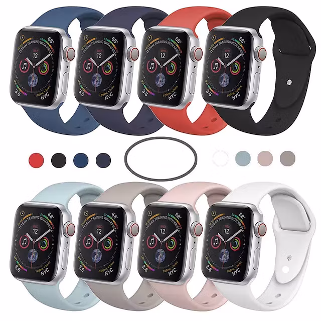 Premium Silikon Armband Apple Watch 42/44/45 mm Välj Färg