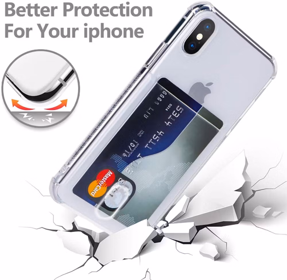 Transparent Stöttåligt Silikon Skal Kortfack Nordic® iPhone 7/8/SE/XS/XR