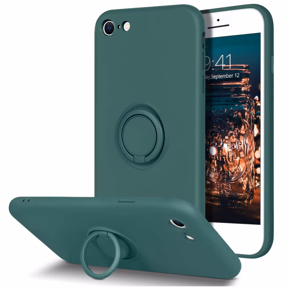 iPhone 7/8/SE - Silikonskal Magnetisk Ringhållare Välj Färg