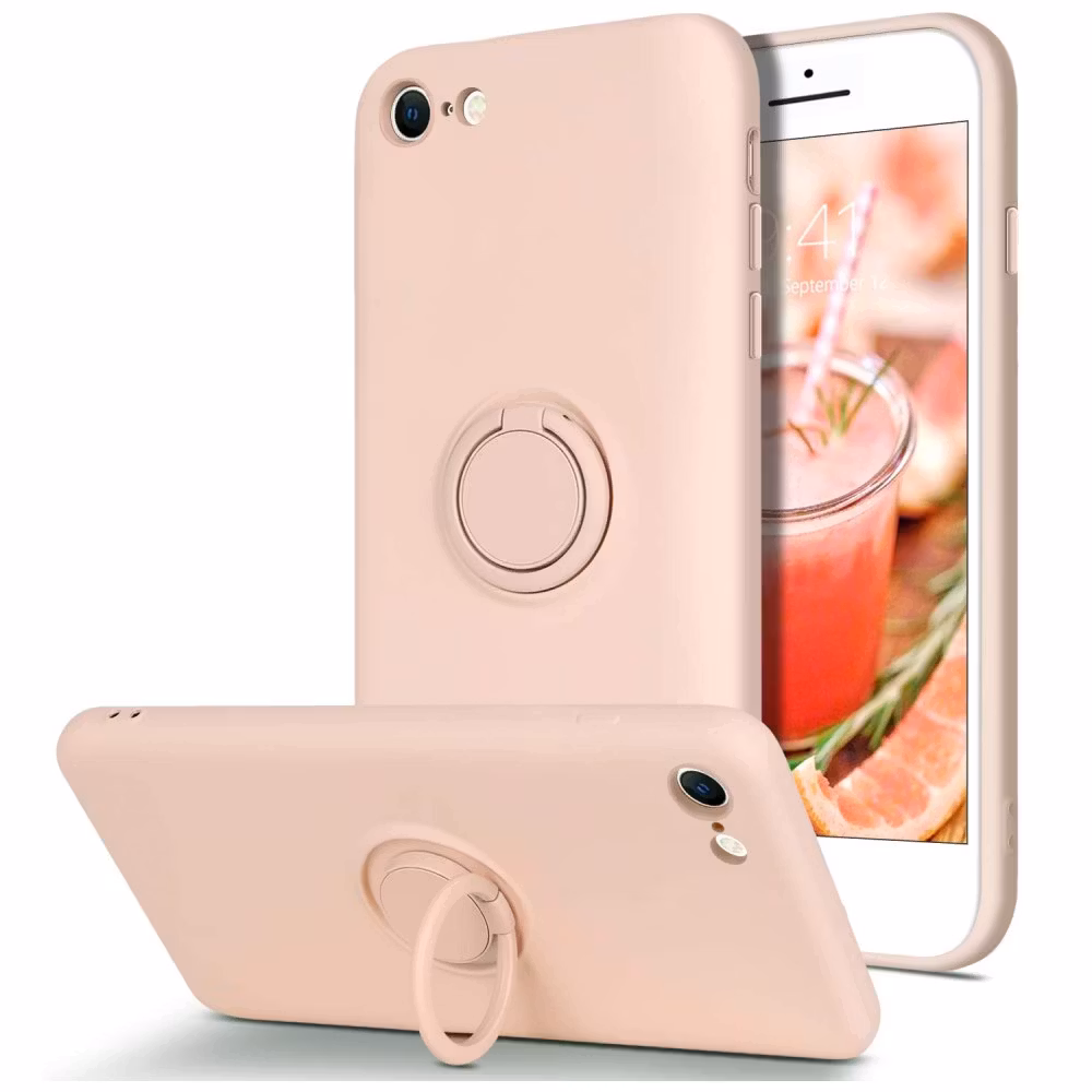 iPhone 7/8/SE - Silikonskal Magnetisk Ringhållare Välj Färg